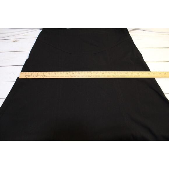 Cabi Women's 14 Black A-Line Midi Skirt Zip Eye Hook Closure - Picture 8 of 13
